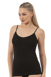 Özkan 20586 Kadın Pamuklu Modal Esnek Rahat Saten Biyeli İnce Askılı Atlet - Thumbnail