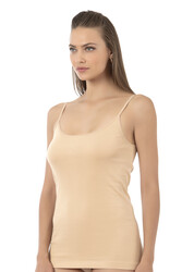 Özkan 0107 Kadın %100 Pamuklu Ribana Esnek Rahat İp Askılı Örme Atlet - Thumbnail