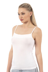 Özkan 2102 Kadın Viskon Kumaş Esnek Rahat İp Askılı Yakası Pul Detaylı Atlet - Thumbnail