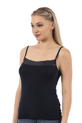 Özkan 2102 Kadın Viskon Kumaş Esnek Rahat İp Askılı Yakası Pul Detaylı Atlet - Thumbnail