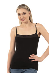 Özkan 2102 Kadın Viskon Kumaş Esnek Rahat İp Askılı Yakası Pul Detaylı Atlet - Thumbnail