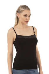 Özkan 2102 Kadın Viskon Kumaş Esnek Rahat İp Askılı Yakası Pul Detaylı Atlet - Thumbnail