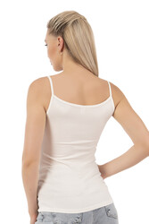 Özkan 2102 Kadın Viskon Kumaş Esnek Rahat İp Askılı Yakası Pul Detaylı Atlet - Thumbnail