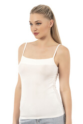 Özkan 2102 Kadın Viskon Kumaş Esnek Rahat İp Askılı Yakası Pul Detaylı Atlet - Thumbnail