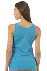 Özkan 2001 Kadın Pamuklu Ribana Dantelli Güpürlü Manolya Atlet - Thumbnail