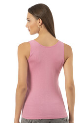 Özkan 2001 Kadın Pamuklu Ribana Dantelli Güpürlü Manolya Atlet - Thumbnail