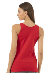 Özkan 2001 Kadın Pamuklu Ribana Dantelli Güpürlü Manolya Atlet - Thumbnail