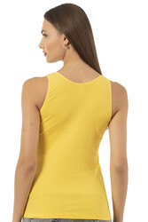 Özkan 2001 Kadın Pamuklu Ribana Dantelli Güpürlü Manolya Atlet - Thumbnail