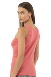 Özkan 2001 Kadın Pamuklu Ribana Dantelli Güpürlü Manolya Atlet - Thumbnail