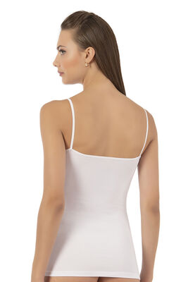 Özkan Underwear - Özkan 3167 Kadın %95 Pamuklu Önü Büzgülü Dantelli İp Askılı Penye Atlet (1)