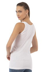 Özkan 0111 Kadın %100 Pamuklu Ribana Esnek Rahat Biyeli Kalın Askılı Örme Atlet - Thumbnail