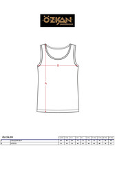 Özkan 0111 Kadın %100 Pamuklu Ribana Esnek Rahat Biyeli Kalın Askılı Örme Atlet - Thumbnail