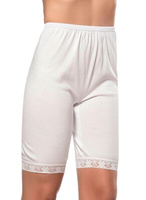 Özkan Underwear - Özkan 0114 Kadın Pamuklu Ağlı Model Ribana Esnek Rahat Kalıp Yumuşak Paçalı Diz Üstü Kısa Tayt