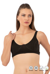 Özkan 0564 Kadın %100 Pamuklu Ribana Boş Kap Desteksiz Telsiz Balensiz Kalın Askılı Yarım Atlet Sütyen - Thumbnail