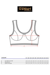 Özkan 0564 Kadın %100 Pamuklu Ribana Boş Kap Desteksiz Telsiz Balensiz Kalın Askılı Yarım Atlet Sütyen - Thumbnail