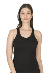 Özkan 7416 Kadın Pamuklu Penye Likralı Süprem Esnek Rahat Kalın Askılı Sırtı Çapraz Sporcu Rambo Atlet - Thumbnail