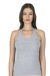 Özkan 7416 Kadın Pamuklu Penye Likralı Süprem Esnek Rahat Kalın Askılı Sırtı Çapraz Sporcu Rambo Atlet - Thumbnail