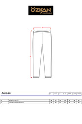 Özkan 0415 Kadın Pamuklu Likralı Süprem Düz Uzun Tayt - Thumbnail