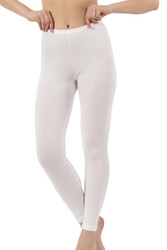 Özkan 0415 Kadın Pamuklu Likralı Süprem Düz Uzun Tayt - Thumbnail