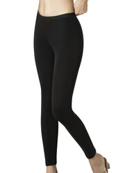 Özkan 0415 Kadın Pamuklu Likralı Süprem Düz Uzun Tayt - Thumbnail