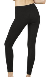 Özkan 0415 Kadın Pamuklu Likralı Süprem Düz Uzun Tayt - Thumbnail