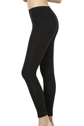 Özkan 0415 Kadın Pamuklu Likralı Süprem Düz Uzun Tayt - Thumbnail