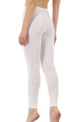 Özkan 0415 Kadın Pamuklu Likralı Süprem Düz Uzun Tayt - Thumbnail