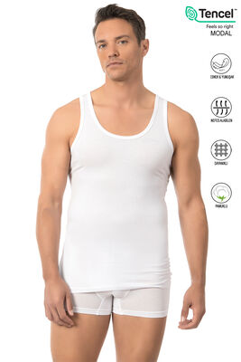 Özkan Underwear - Özkan 10852 Erkek Premium Kumaş Pamuklu Modal Esnek Rahat Kalın Askılı Atlet