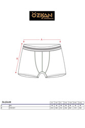 Özkan 11226 Erkek %95 Pamuklu Likralı Süprem Kumaş Esnek Rahat Boxer Şort - Thumbnail