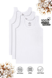 Özkan 0801 3'lü Paket Erkek Çocuk %100 Pamuklu Ribana Kumaş Esnek Rahat Atlet - Thumbnail