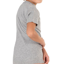 Özkan 0706 3'lü Paket Erkek Çocuk %100 Pamuklu Ribana Fanila Esnek Rahat Yarım Kol Kapalı Yaka T-shirt - Thumbnail