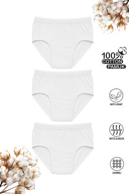Özkan Underwear - Özkan 0710 3'lü Paket Erkek Çocuk %100 Pamuklu Süprem Esnek Rahat Külot