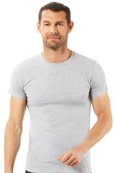 Özkan 0265 Erkek Pamuklu Kapalı Sıfır Yaka Yarım Kol Fanila Tişört - Thumbnail