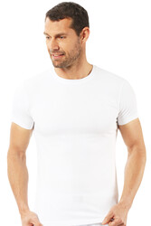 Özkan 0265 Erkek Pamuklu Kapalı Sıfır Yaka Yarım Kol Fanila Tişört - Thumbnail