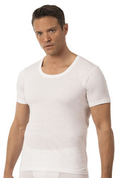 Özkan 0059 Erkek %100 Pamuklu Süprem Kumaş Açık Yaka Yarım Kol Atlet Fanila - Thumbnail