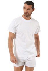 Özkan 0055 Erkek %100 Pamuklu Süprem Esnek Rahat Kapalı Yaka Atlet Fanila - Thumbnail