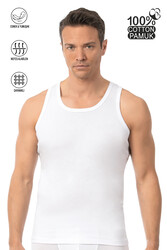 Özkan 0113 Erkek %100 Pamuklu Ribana Esnek Yumuşak Kalın Askılı Atlet - Thumbnail