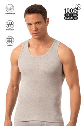 Özkan 0113 Erkek %100 Pamuklu Ribana Esnek Yumuşak Kalın Askılı Atlet - Thumbnail