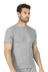 Özkan 0116 Erkek Ribana Esnek Rahat Kapalı Yaka Yarım Kol Atlet Fanila - Thumbnail