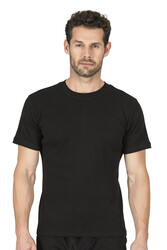 Özkan 0116 Erkek Ribana Esnek Rahat Kapalı Yaka Yarım Kol Atlet Fanila - Thumbnail