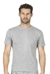 Özkan 0116 Erkek Ribana Esnek Rahat Kapalı Yaka Yarım Kol Atlet Fanila - Thumbnail