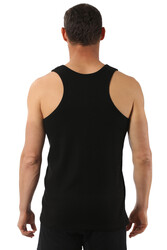 Özkan 0058 Erkek %100 Pamuklu Ribana Esnek Rahat Sırtı Çapraz Sporcu Rambo Kalın Askılı Atlet - Thumbnail