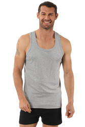 Özkan 0058 Erkek %100 Pamuklu Ribana Esnek Rahat Sırtı Çapraz Sporcu Rambo Kalın Askılı Atlet - Thumbnail