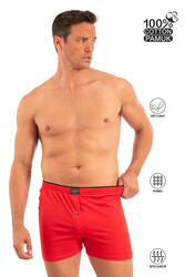 Özkan 0041 Erkek %100 Pamuklu Şardonlu Klasik Rahat Kesim Havlu Bel Süprem Penye Boxer - Thumbnail