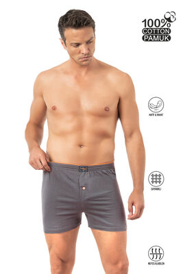 Özkan Underwear - Özkan 0041 Erkek %100 Pamuklu Şardonlu Klasik Rahat Kesim Havlu Bel Süprem Penye Boxer