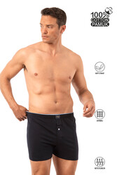 Özkan 0041 Erkek %100 Pamuklu Şardonlu Klasik Rahat Kesim Havlu Bel Süprem Penye Boxer - Thumbnail