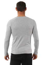 Özkan 0274 Erkek Penye Likralı Pamuklu V Yaka Uzun Kol Tişört Fanila - Thumbnail