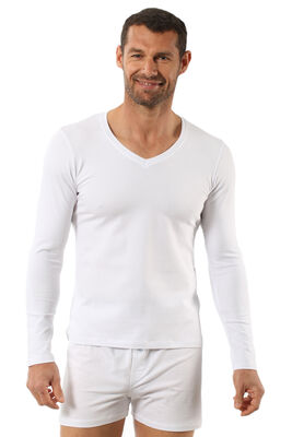 Özkan Underwear - Özkan 0274 Erkek %95 Pamuklu Penye Likralı Süprem V Yaka Uzun Kol Tişört Fanila
