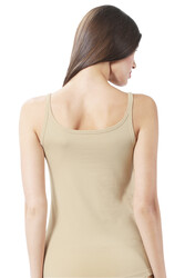 Özkan 22164 Kadın İnce Askılı Sedef Düğmeli Pamuklu Modal Atlet - Thumbnail