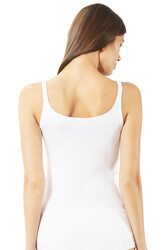 Özkan 22164 Kadın İnce Askılı Sedef Düğmeli Pamuklu Modal Atlet - Thumbnail